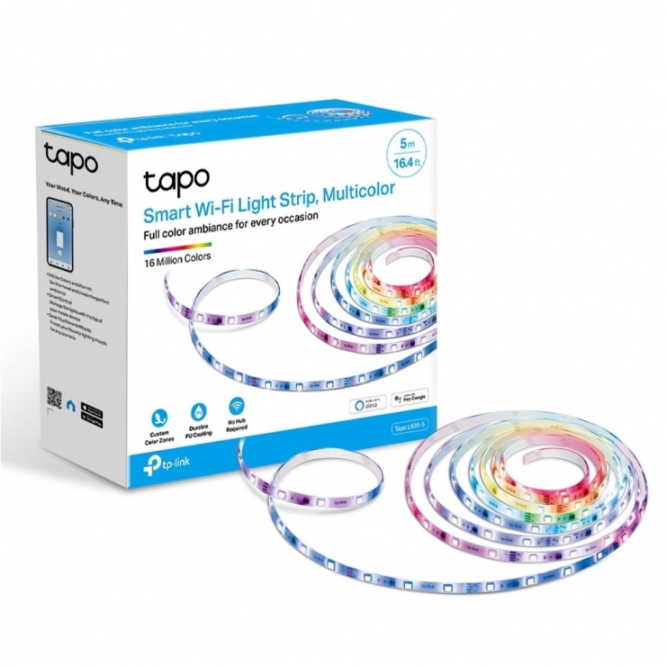 Imagine Banda LED Wi-Fi multicolora inteligenta 5m, TP-LINK Tapo L920-5